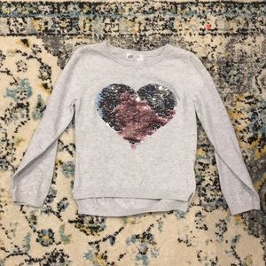 Sequin heart sweater